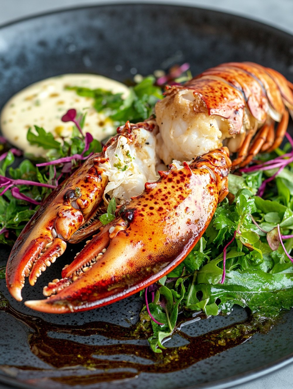 Fried whole lobster tail